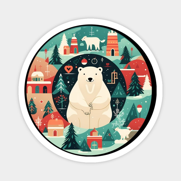 Polar Bear in Ornament, Love Bears Magnet by logiamerch